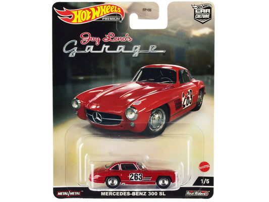 Mercedes-Benz 300 SL #263 Red (Weathered) "Jay Leno’s Garage" Diecast Model Car by Hot Wheels Hotwheels