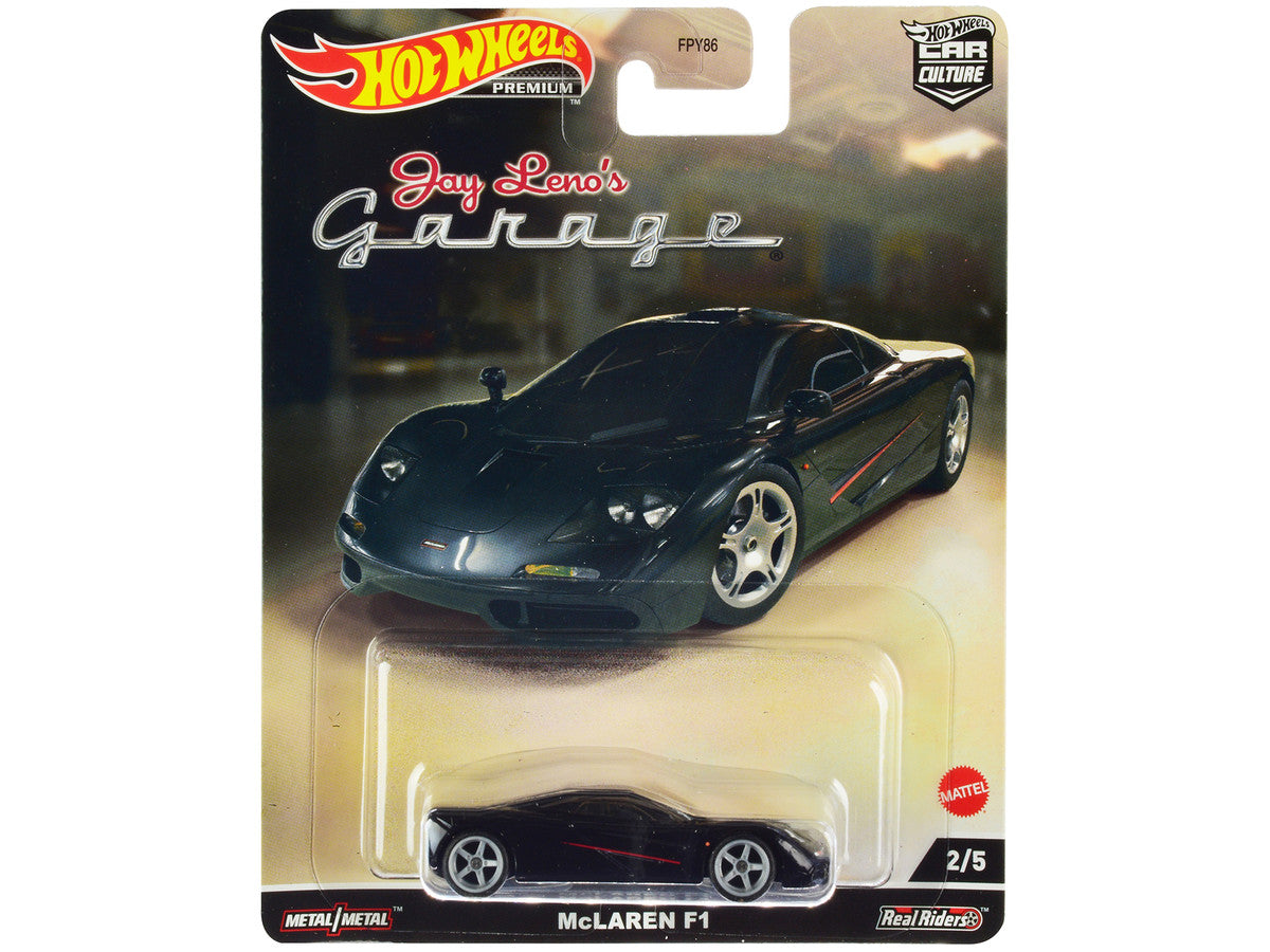 McLaren F1 Black with Red Stripes "Jay Leno’s Garage" Diecast Model Car by Hot Wheels Hotwheels