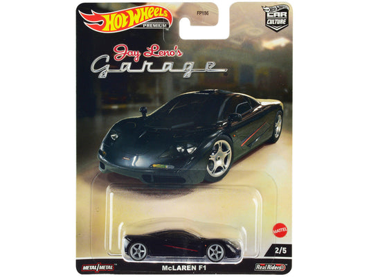 McLaren F1 Black with Red Stripes "Jay Leno’s Garage" Diecast Model Car by Hot Wheels Hotwheels