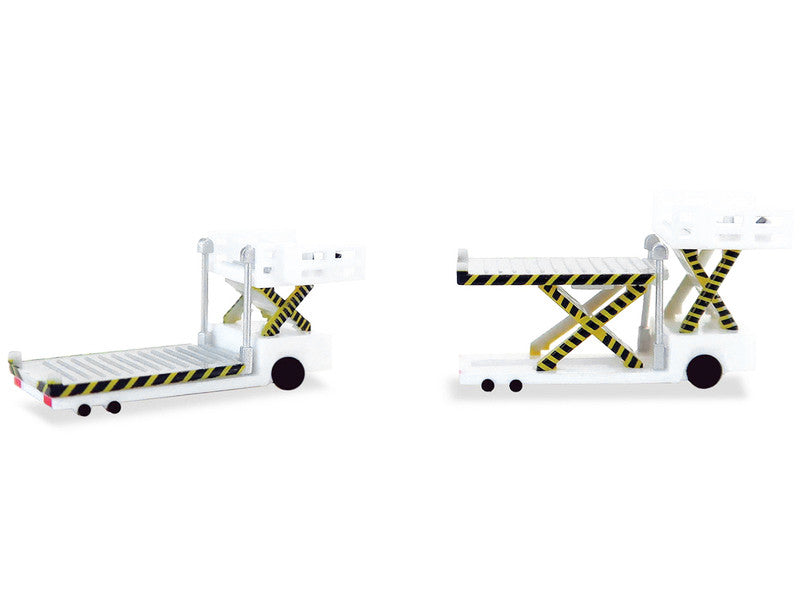 Container Loader 2 Vehicle Set White 1/500 Diecast Model by Herpa GeminiJets