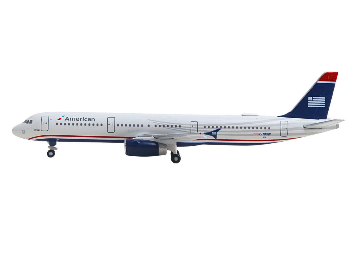 Airbus A321 Commercial Aircraft "American Airlines" (N578UW) Gray with Blue Tail 1/500 Diecast Model by Herpa-1