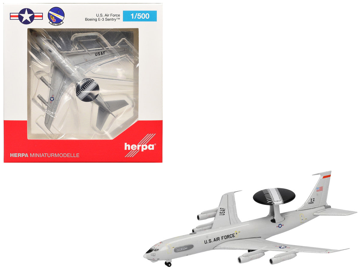 Boeing E-3 Sentry Aircraft "961st Airborne Air Control Squadron Kadena Air Base" (81-0005) United States Air Force 1/500 Diecast Model Airplane by Herpa-0