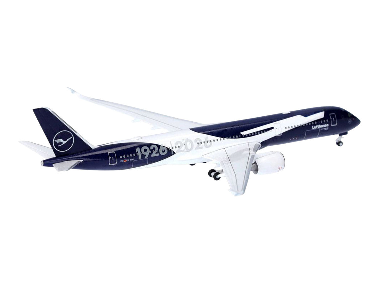 Airbus A350-900 Commercial Aircraft "Lufthansa 100 Years" (D-AIXL) Blue with Graphics 1/500 Diecast Model Airplane by Herpa Herpa