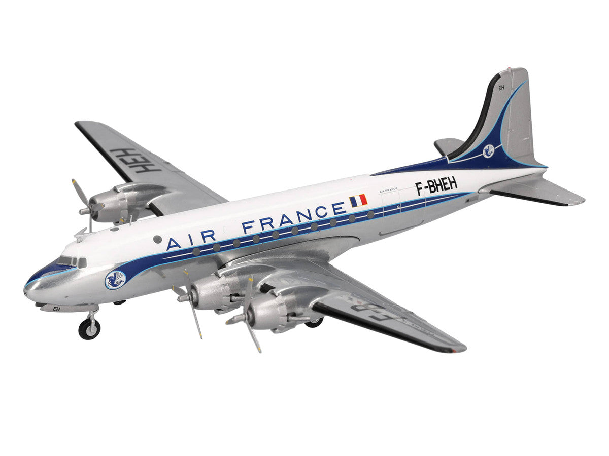 Douglas DC-4 Commercial Aircraft "Air France" (F-BHEH) White with Blue Stripes 1/200 Diecast Model by Herpa Herpa