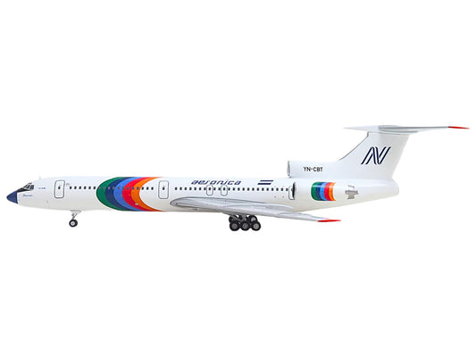 Tupolev TU-154M Commercial Aircraft "Aeronica" (YN-CBT) White with Stripes 1/200 Diecast Model by Herpa-0