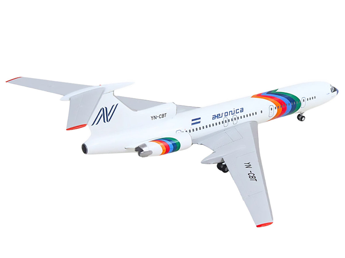 Tupolev TU-154M Commercial Aircraft "Aeronica" (YN-CBT) White with Stripes 1/200 Diecast Model by Herpa-1