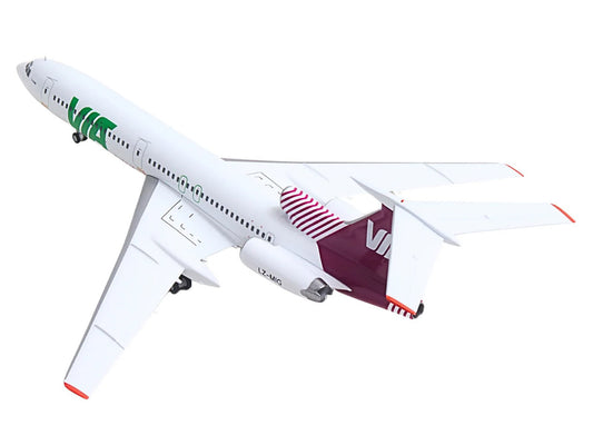Tupolev TU-154M Commercial Aircraft "Air Via" (LZ-MIG) White with Red Tail 1/200 Diecast Model by Herpa-1