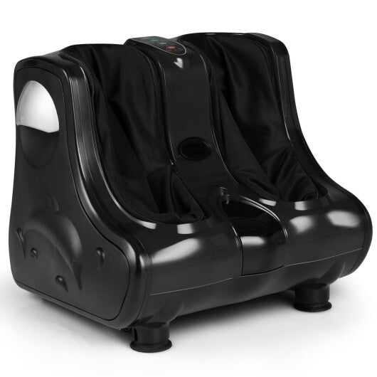 Costway Leg Massager Shiatsu Kneading Rolling Vibration Heating Foot Calf Black W2B