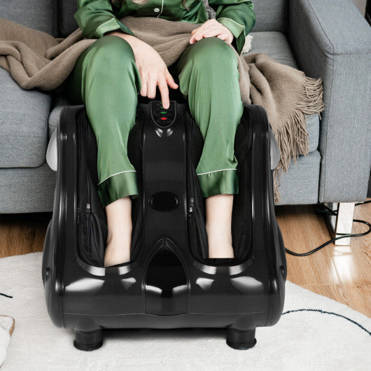 Costway Leg Massager Shiatsu Kneading Rolling Vibration Heating Foot Calf Black W2B