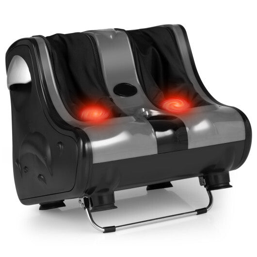 Costway Foot & Calf Massager with Heat Vibration Deep Kneading Shiatsu Foot Massage Machine Grey W2B