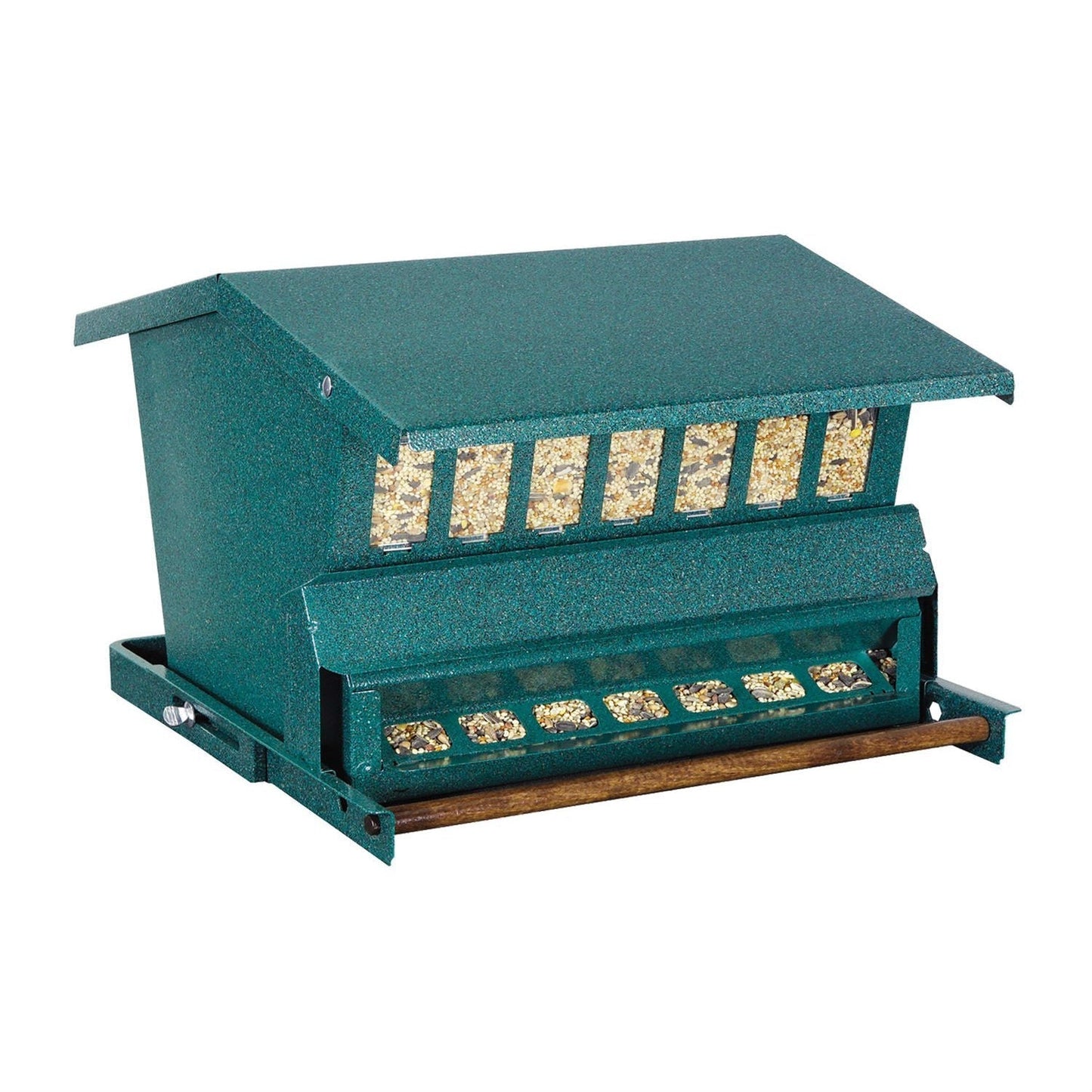 Green Steel Squirrel Proof Wild Bird Feeder with Hanger FastFurnishings