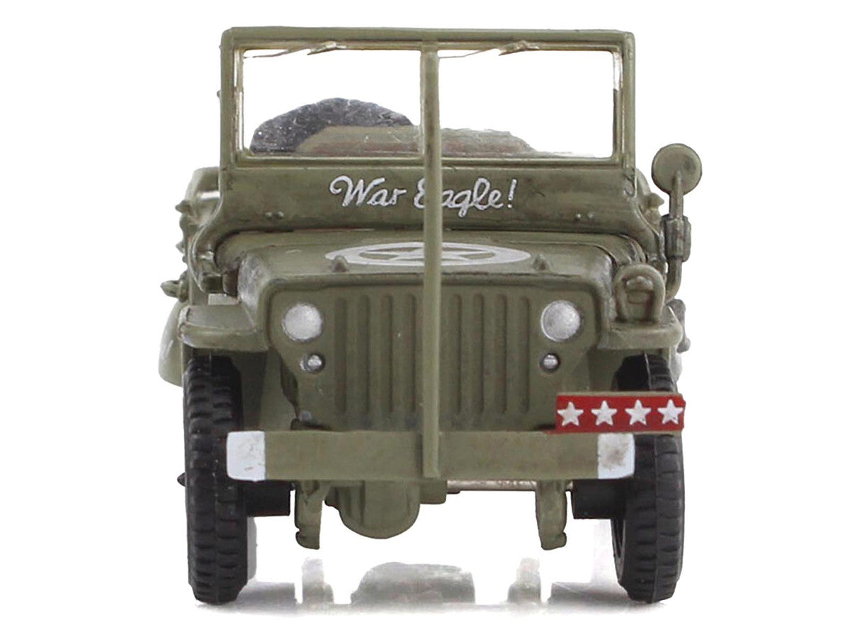 U.S. 1/4 ton Military Vehicle Olive Drab "Gen. George Patton US 3rd Army War Eagle" (1945) United States Army "Ground Power Series" 1/72 Diecast Model by Hobby Master Hobby Master