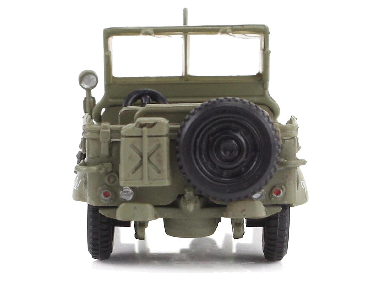 U.S. 1/4 ton Military Vehicle Olive Drab "Gen. George Patton US 3rd Army War Eagle" (1945) United States Army "Ground Power Series" 1/72 Diecast Model by Hobby Master Hobby Master