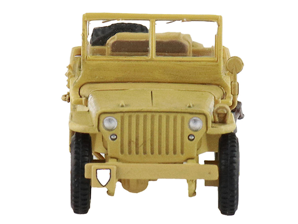 U.S. 1/4 ton Military Vehicle Desert Sand "British 8th Army Gen. Bernard Montgomery Sicily" (1943) Royal Army "Ground Power Series" 1/72 Diecast Model by Hobby Master Hobby Master