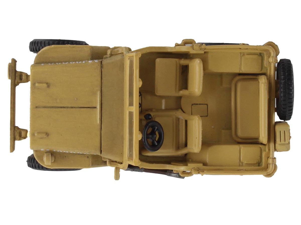 U.S. 1/4 ton Military Vehicle Desert Sand "British 8th Army Gen. Bernard Montgomery Sicily" (1943) Royal Army "Ground Power Series" 1/72 Diecast Model by Hobby Master Hobby Master