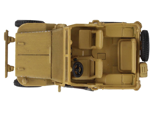 U.S. 1/4 ton Military Vehicle Desert Sand "British 8th Army Gen. Bernard Montgomery Sicily" (1943) Royal Army "Ground Power Series" 1/72 Diecast Model by Hobby Master Hobby Master