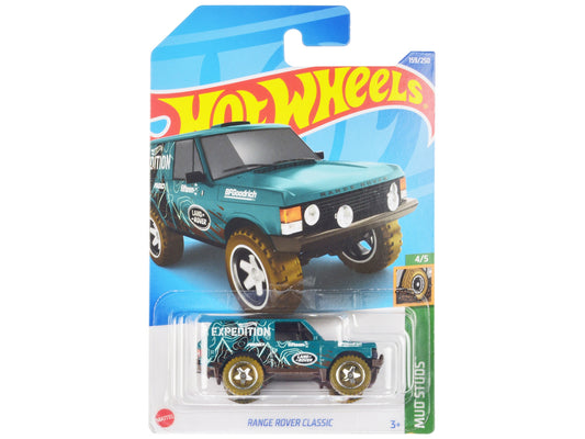 Land Rover Range Rover Classic Teal with White Graphics "Hot Wheels Expedition" "Mud Studs" Series Diecast Model Car by Hot Wheels
