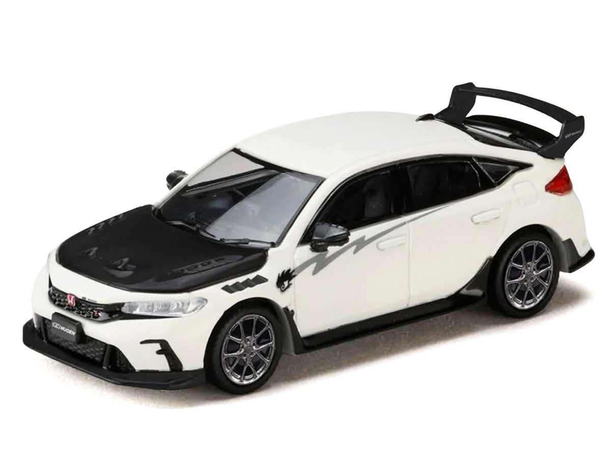 Honda Civic Type R (FL5) RHD (Right Hand Drive) Championship White with Carbon Hood "MUGEN Group B" (2025) "JDM64" Series by Hobby Japan Hobby Japan