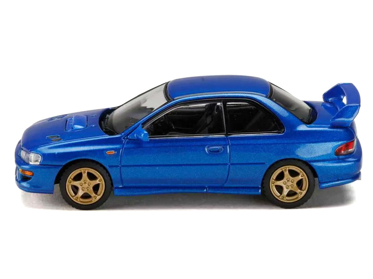 Subaru Impreza WRX Type R Sti Version V RHD (Right Hand Drive) Sonic Blue Mica "JDM64" Series 1/64 Diecast Model Car by Hobby Japan Hobby Japan