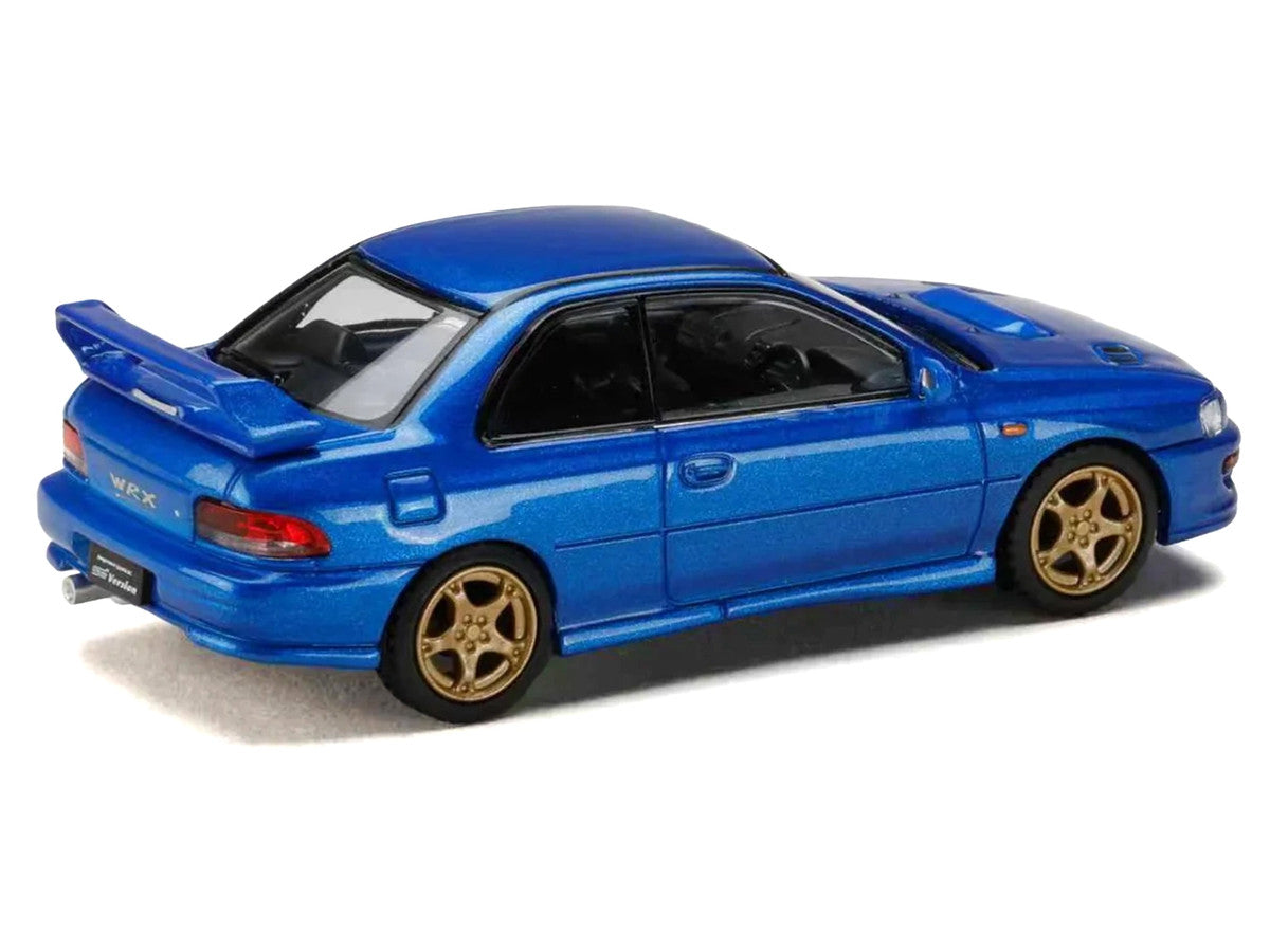Subaru Impreza WRX Type R Sti Version V RHD (Right Hand Drive) Sonic Blue Mica "JDM64" Series 1/64 Diecast Model Car by Hobby Japan Hobby Japan