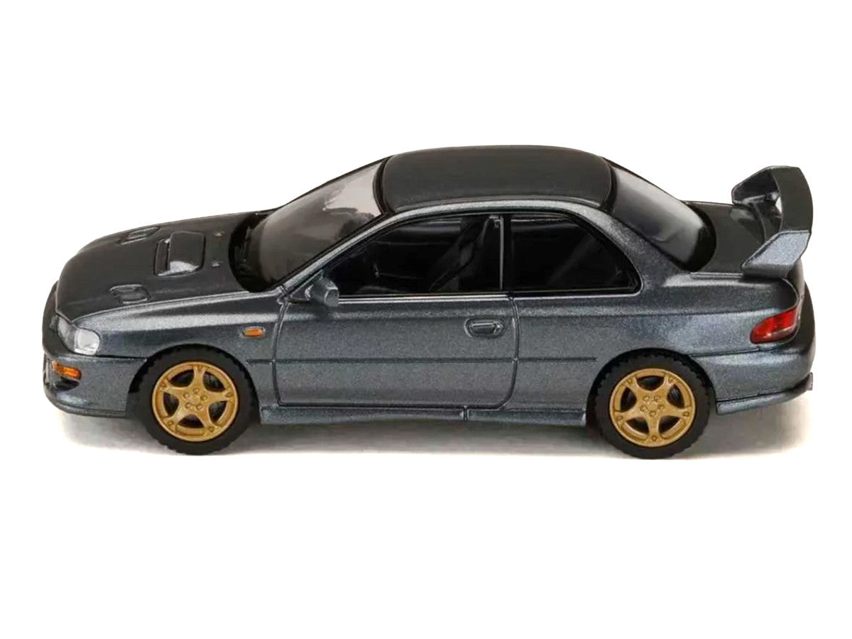 Subaru Impreza WRX Type R Sti Version V RHD (Right Hand Drive) Cool Gray Metallic "JDM64" Series 1/64 Diecast Model Car by Hobby Japan Hobby Japan
