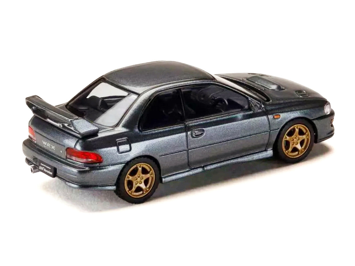 Subaru Impreza WRX Type R Sti Version V RHD (Right Hand Drive) Cool Gray Metallic "JDM64" Series 1/64 Diecast Model Car by Hobby Japan Hobby Japan