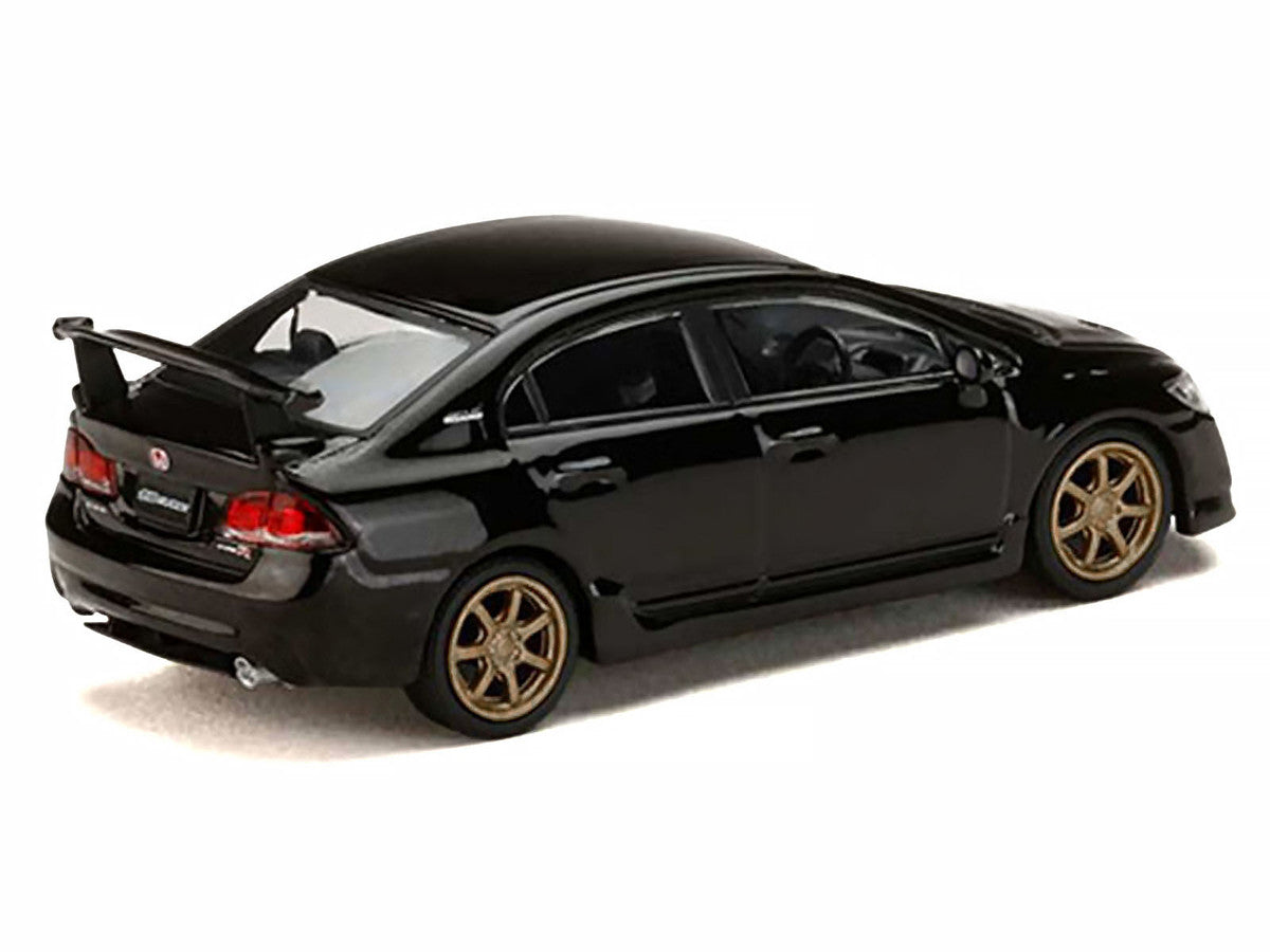 Honda Mugen Civic Type R (FD2) RHD (Right Hand Drive) Crystal Black Pearl with Gold Wheels "JDM64" Series 1/64 Diecast Model Car by Hobby Japan Hobby Japan