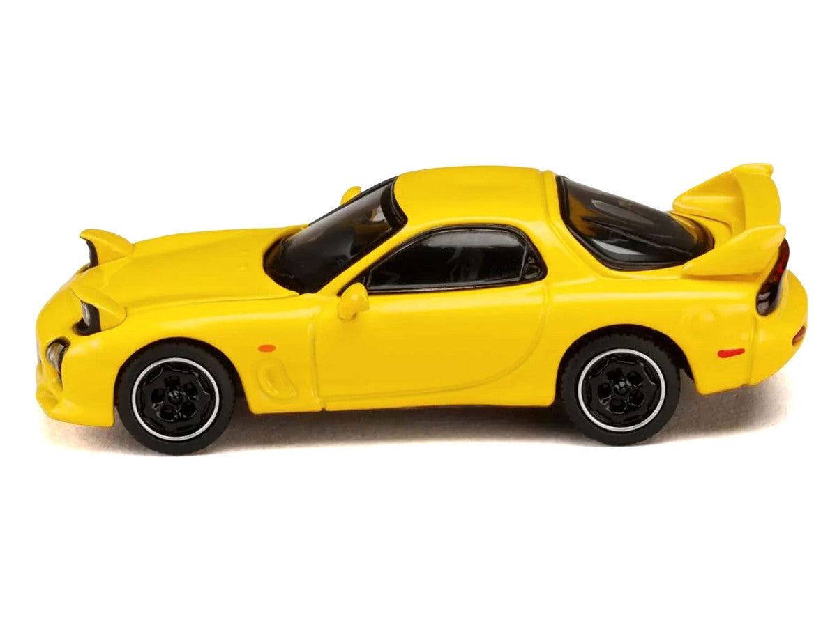 Mazda RX-7 (FD3S) RHD (Right Hand Drive) Yellow "Initial D" (1995-2013) Manga "Diorama Set Series" 1/64 Diecast Model Car by Hobby Japan Hobby Japan