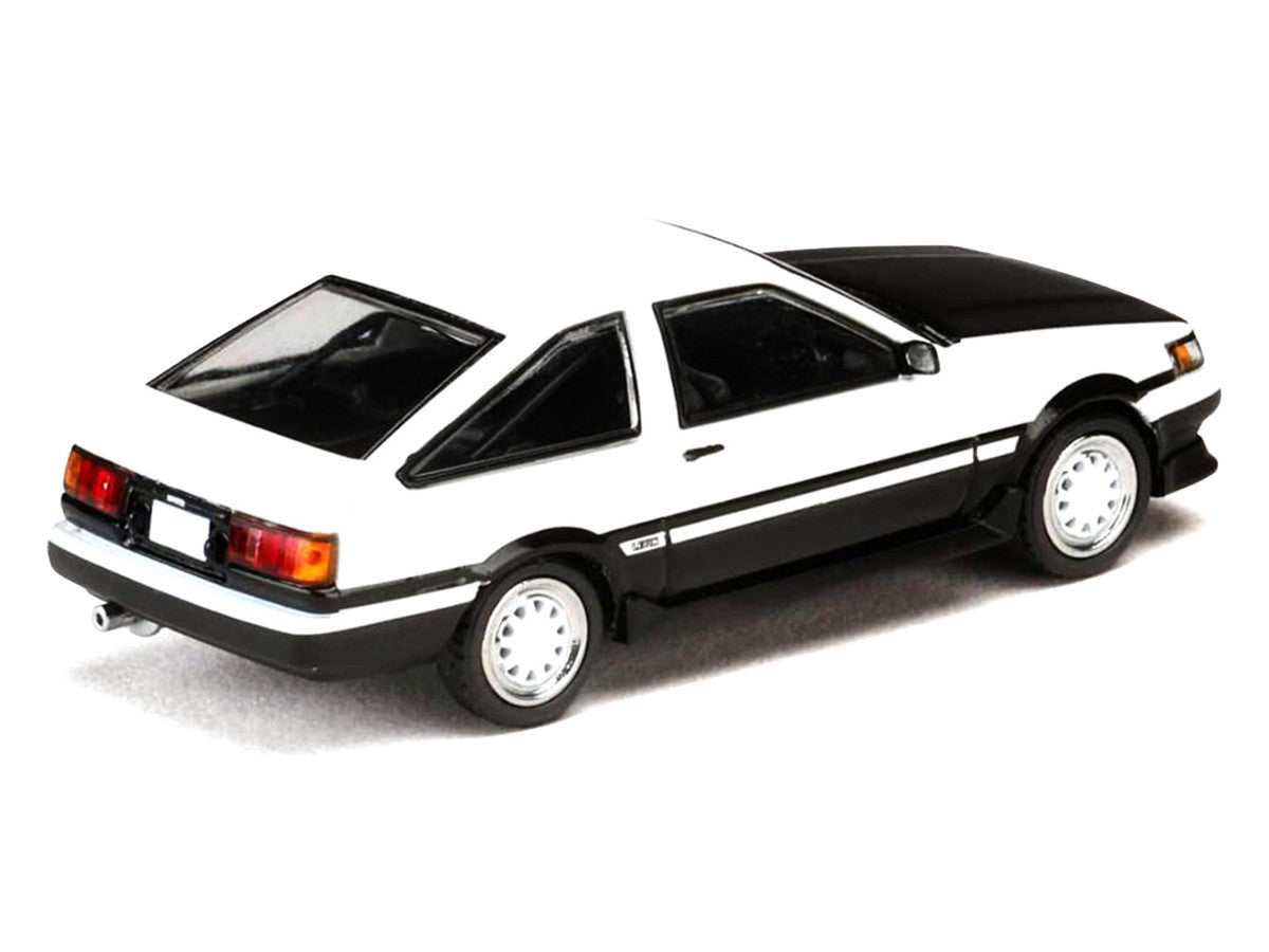 Toyota Corolla Levin (AE86) RHD (Right Hand Drive) White with Carbon Hood "Initial D" (1995-2013) Manga "Diorama Set Series" 1/64 Diecast Model Car by Hobby Japan Hobby Japan