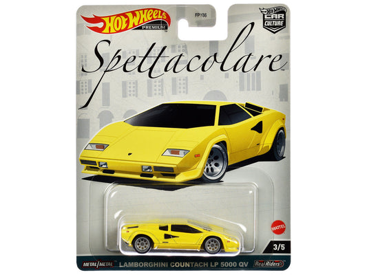 Lamborghini Countach LP 5000 QV Yellow "Spettacolare" Series Diecast Model Car by Hot Wheels Hotwheels