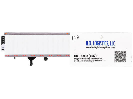 Box Trailer with Reefer White 1/87 (HO) Scale Plastic Model by HO Logistics-0