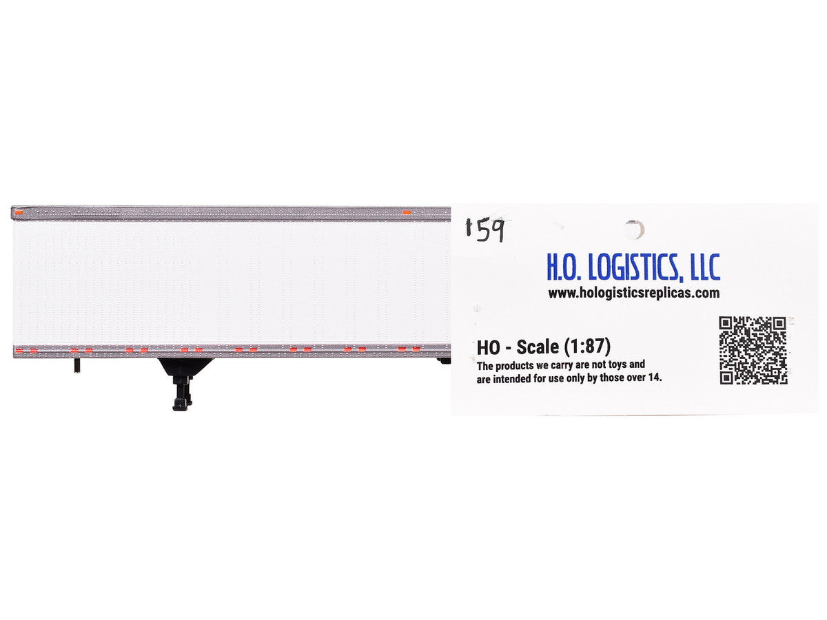 Box Dry Goods Trailer White 1/87 (HO) Scale Plastic Model by HO Logistics-2