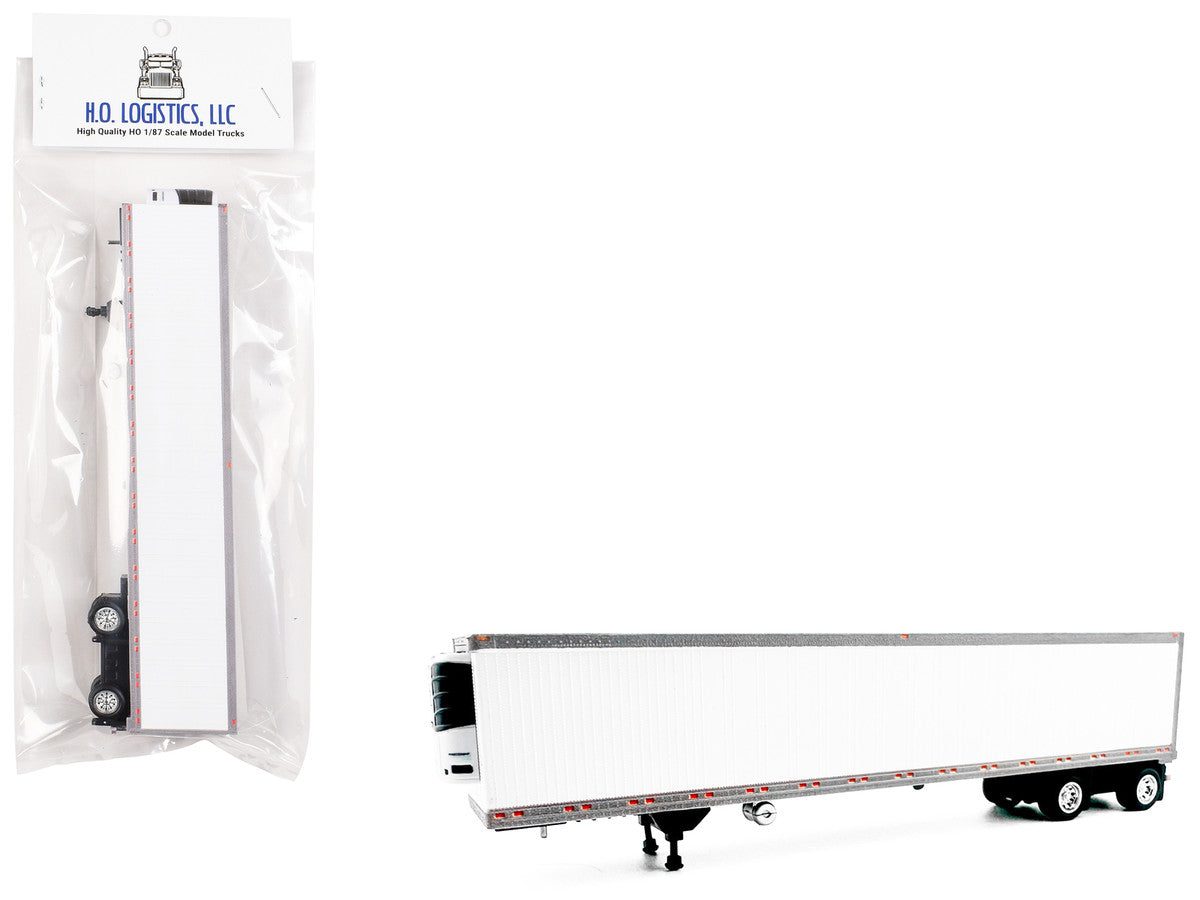 53' Spread Axle Refrigerated Trailer White 1/87 (HO) Plastic Model Car by HO Logistics-0