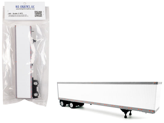 53' Spread Axle Dry Van Trailer White 1/87 (HO) Plastic Model Car by HO Logistics-0
