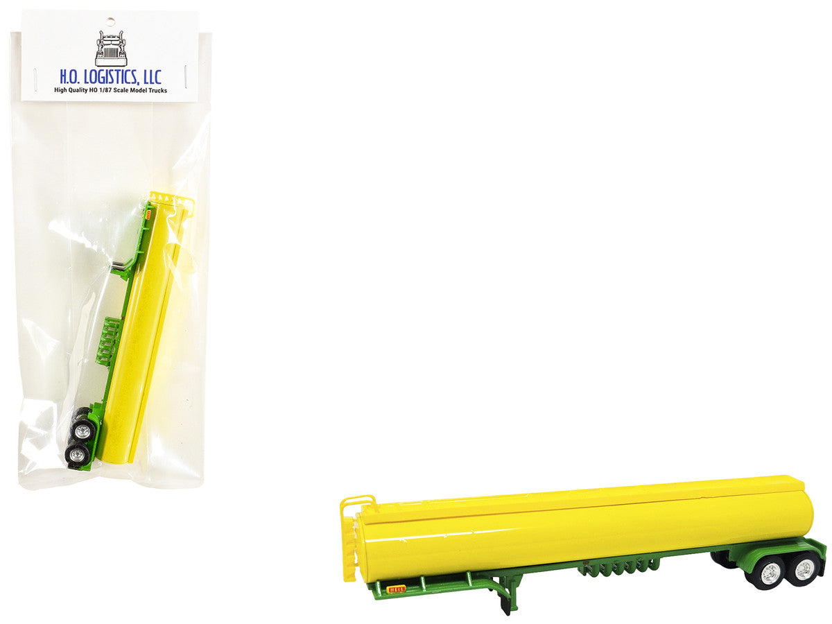 Tanker Trailer Yellow and Green 1/87 (HO) Scale Plastic Model by HO Logistics-0