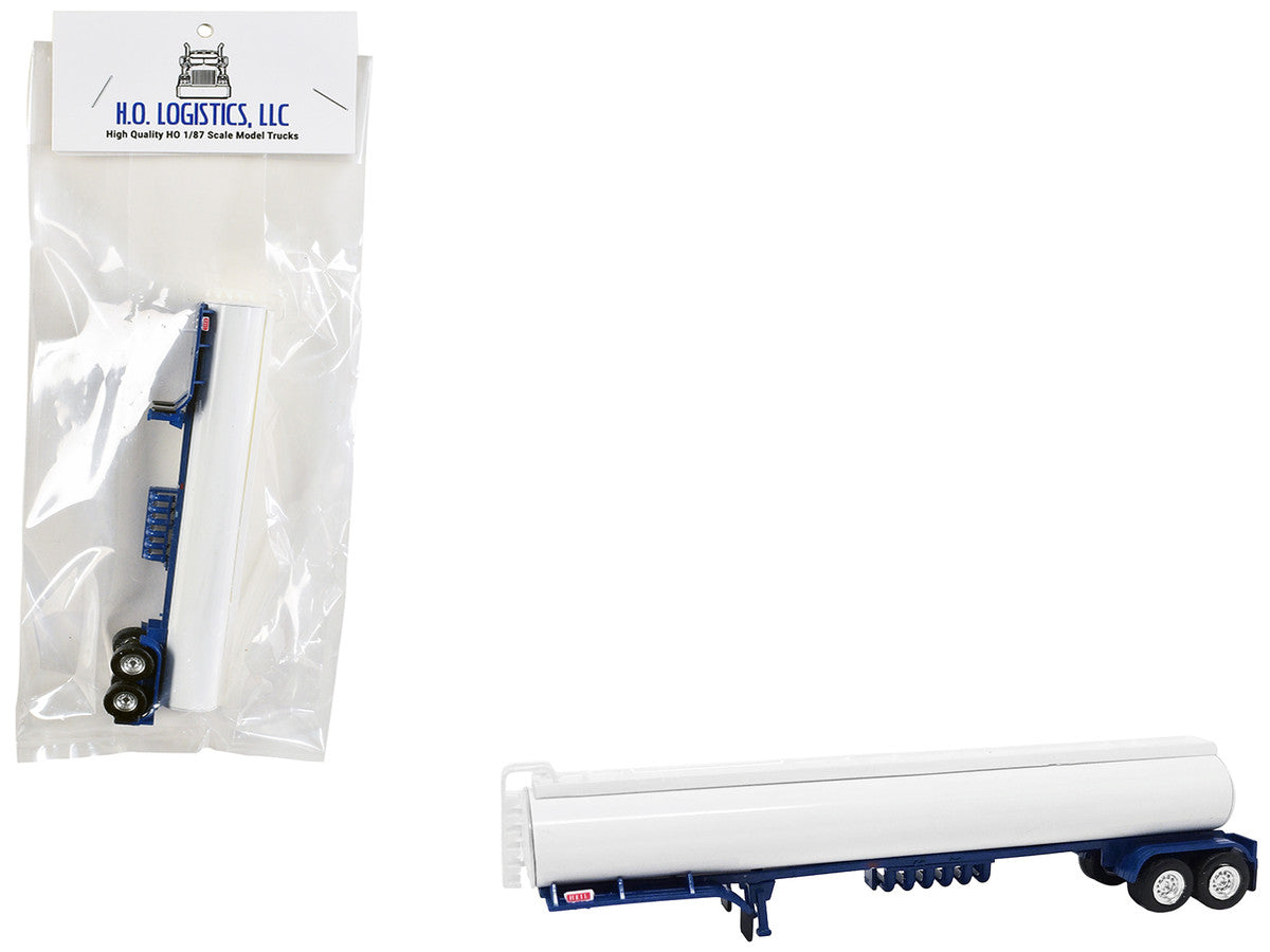 Tanker Trailer White and Blue 1/87 (HO) Scale Plastic Model by HO Logistics-0