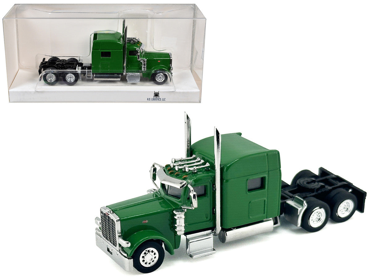 Peterbilt 389 Truck Tractor with Sleeper Cab Green 1/87 (HO) Scale Plastic Model Car by HO Logistics-0