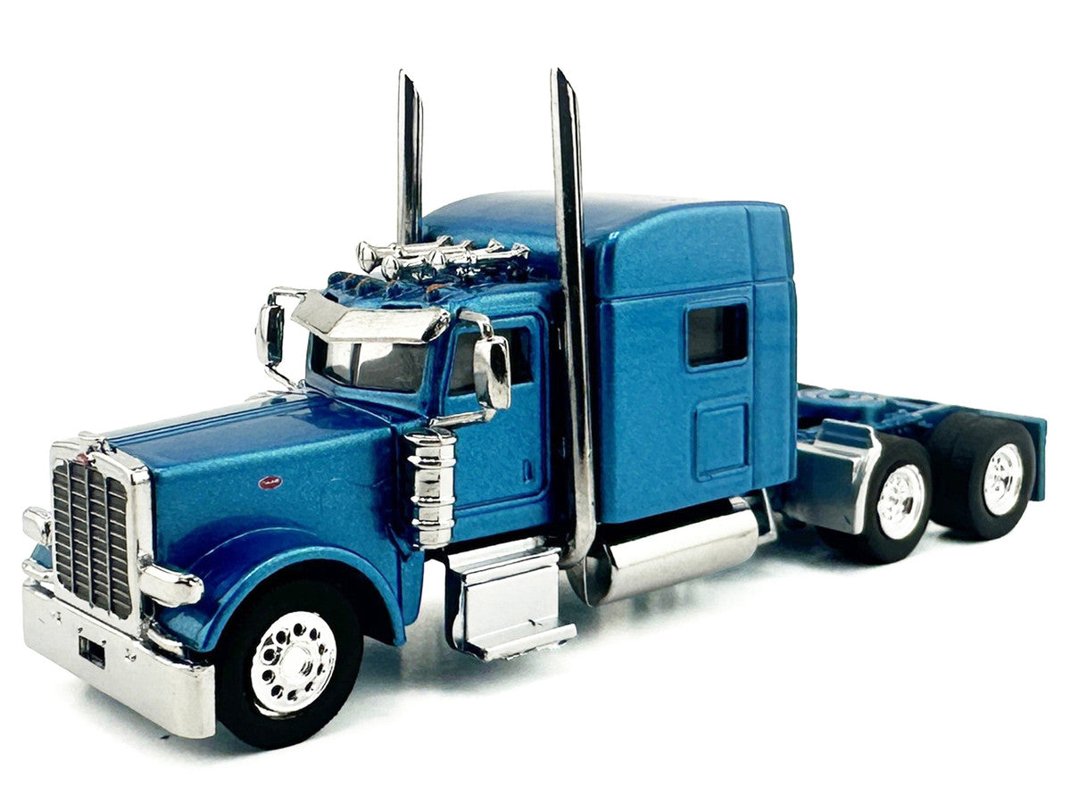 Peterbilt 389 Truck Tractor with Sleeper Cab Blue Metallic 1/87 (HO) Scale Plastic Model Car by HO Logistics-1