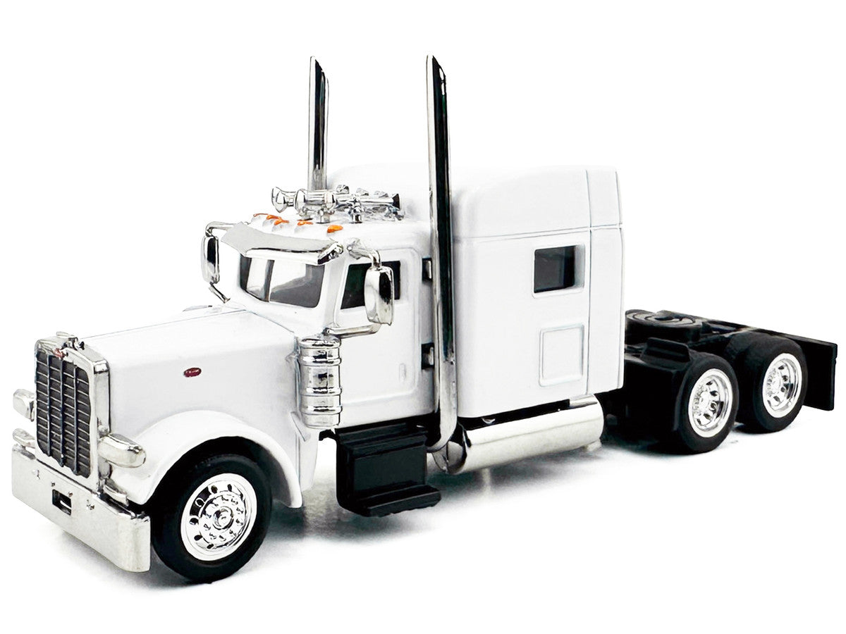 Peterbilt 389 Truck Tractor with Sleeper Cab White 1/87 (HO) Scale Plastic Model Car by HO Logistics-1