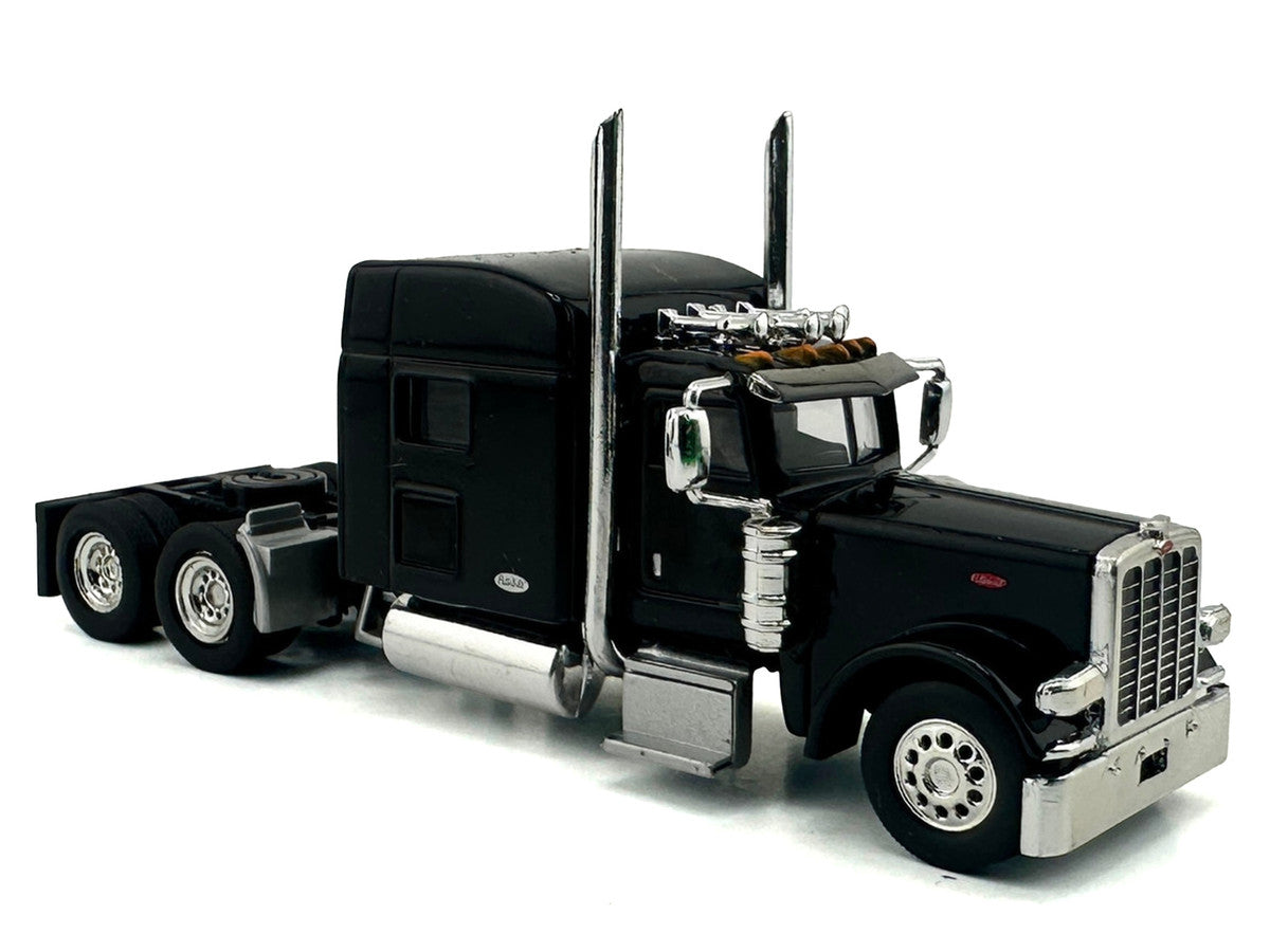 Peterbilt 389 Truck Tractor with Sleeper Cab Black 1/87 (HO) Scale Plastic Model Car by HO Logistics-2