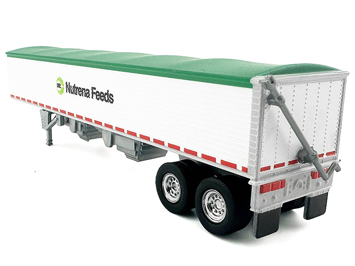 Covered Grain Trailer White with Green Tarp "Nutrena Feeds" 1/87 (HO) Plastic Model Car by HO Logistics HO Logistics Replicas