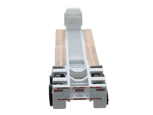 Low Boy Flatbed Trailer White 1/87 (HO) Plastic Model Car by HO Logistics-1
