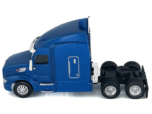 Peterbilt 579 Sleeper Cab Blue Metallic 1/87 (HO) Plastic Model Car by HO Logistics HO Logistics Replicas