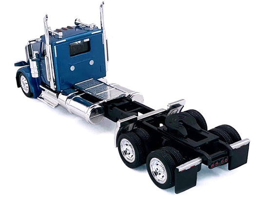 Peterbilt 589 2-Axel Day Cab Blue Metallic 1/87 (HO) Plastic Model Car by HO Logistics HO Logistics Replicas