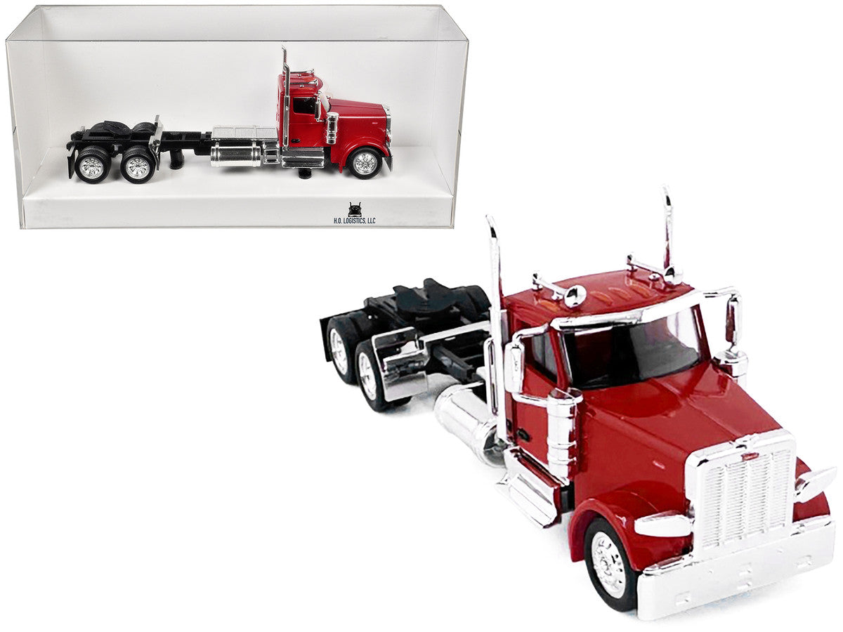 Peterbilt 589 2-Axel Day Cab Red 1/87 (HO) Plastic Model Car by HO Logistics-2