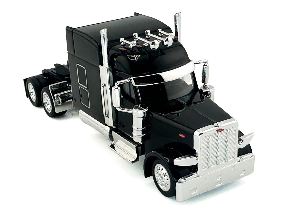 Peterbilt 589 with Stand Up Sleeper Cab Black 1/87 (HO) Plastic Model Car by HO Logistics-2