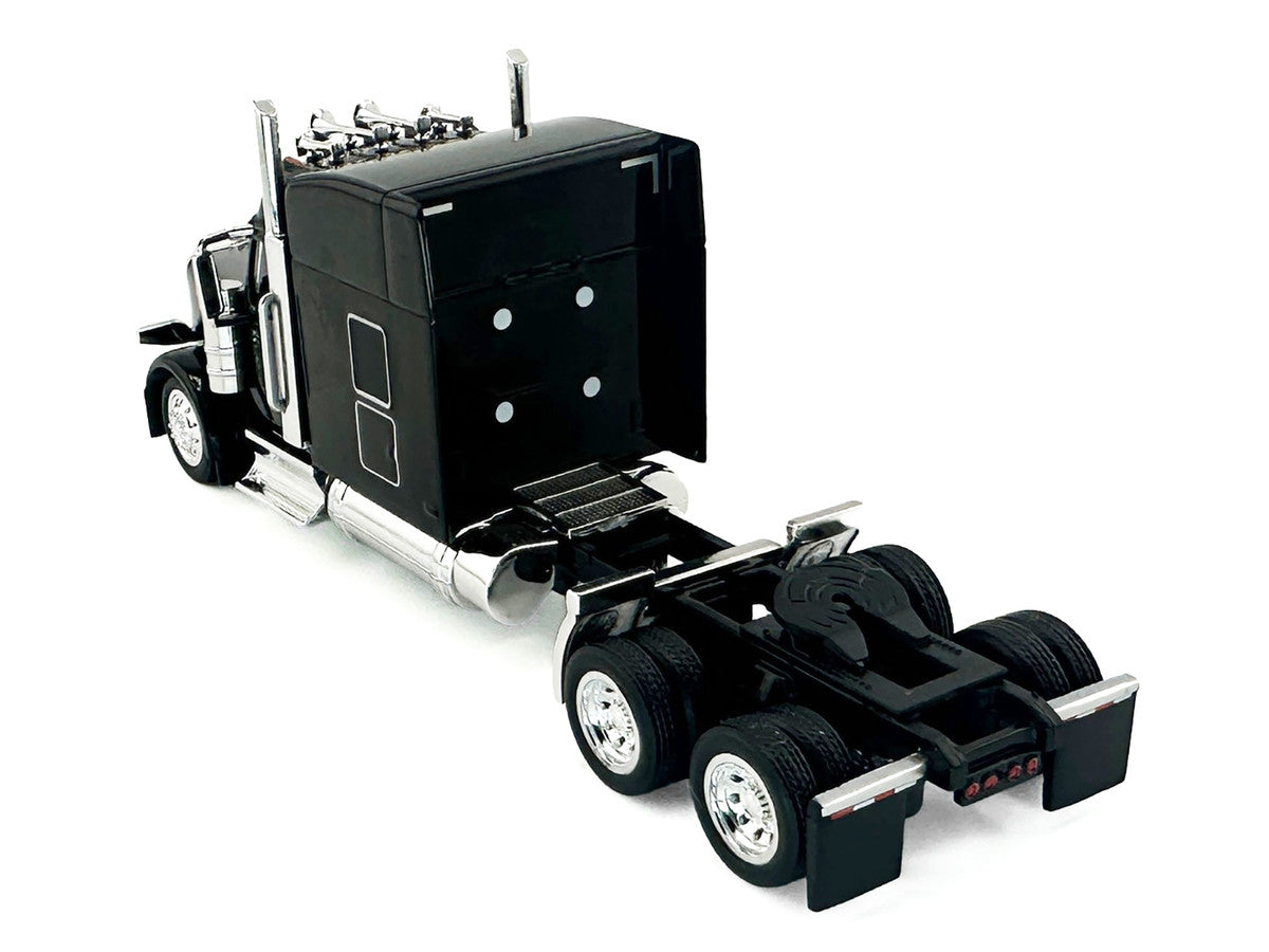 Peterbilt 589 with Stand Up Sleeper Cab Black 1/87 (HO) Plastic Model Car by HO Logistics-1