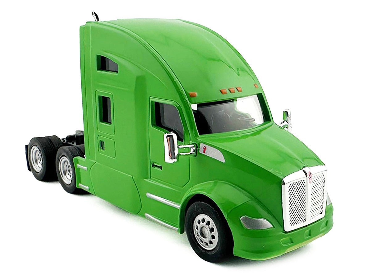 Kenworth T680 Sleeper Cab Lime Green 1/87 (HO) Plastic Model Car by HO Logistics HO Logistics Replicas