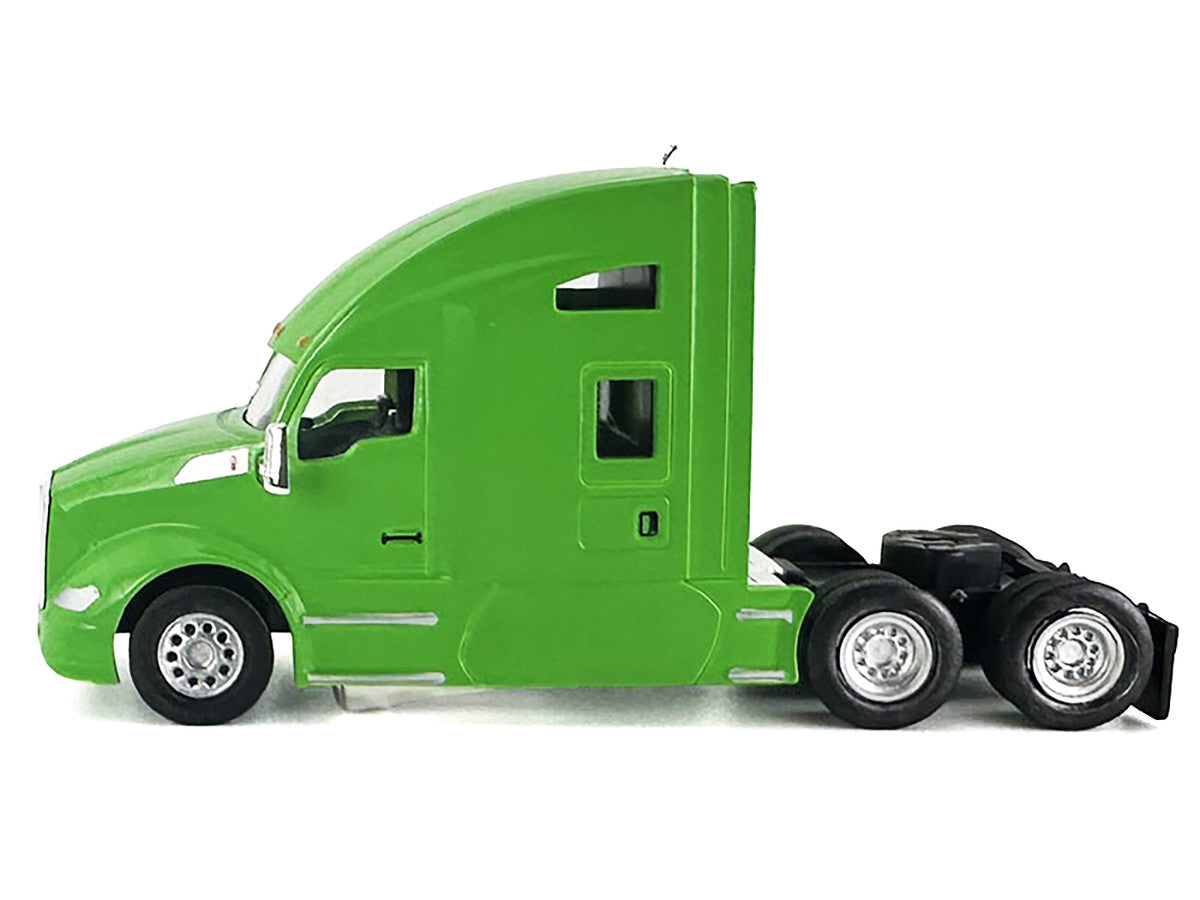 Kenworth T680 Sleeper Cab Lime Green 1/87 (HO) Plastic Model Car by HO Logistics HO Logistics Replicas