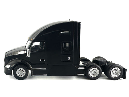 Kenworth T680 Sleeper Cab Black 1/87 (HO) Plastic Model Car by HO Logistics HO Logistics Replicas